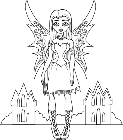 Goth Fairy Coloring Page